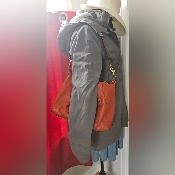 Coach Orange Coral Genuine Leather Satchel Handbag Purse G1273-F19247 12” X 7.5” - Picture 13 of 14